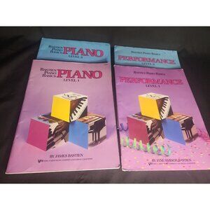 Set Of 4 Bastien Piano Basics, Level 1 & 2, and Piano Performance Level 1 & 2